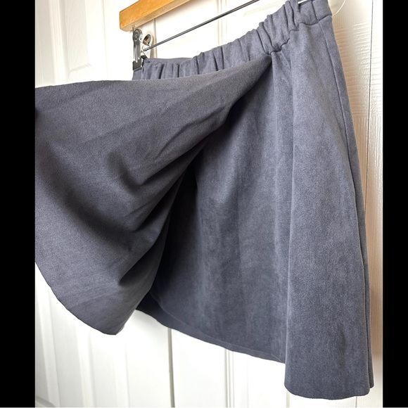 New WILFRED FREE Artizia Nescher Skirt Gray Faux suede Wrap Mini Short Pull On - Picture 6 of 11